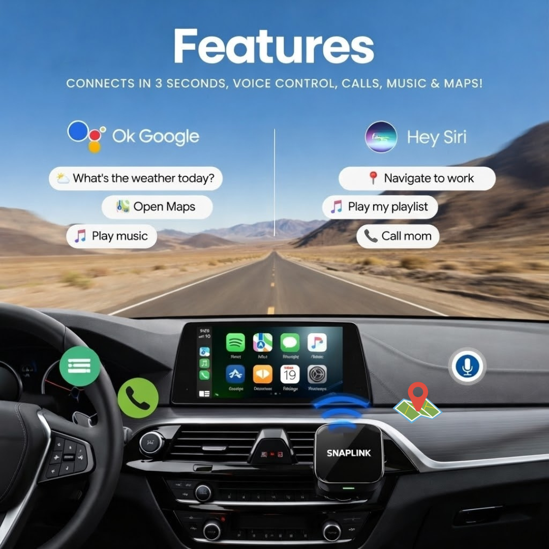 SNAPLINK™ - 2026 Wireless CarPlay Adapter Fast, Stable, No Delay.